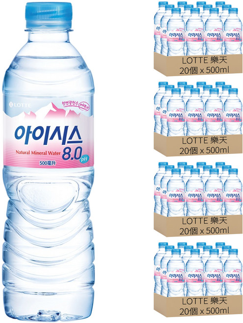 LOTTE 樂天 礦泉水, 80個, 500ml