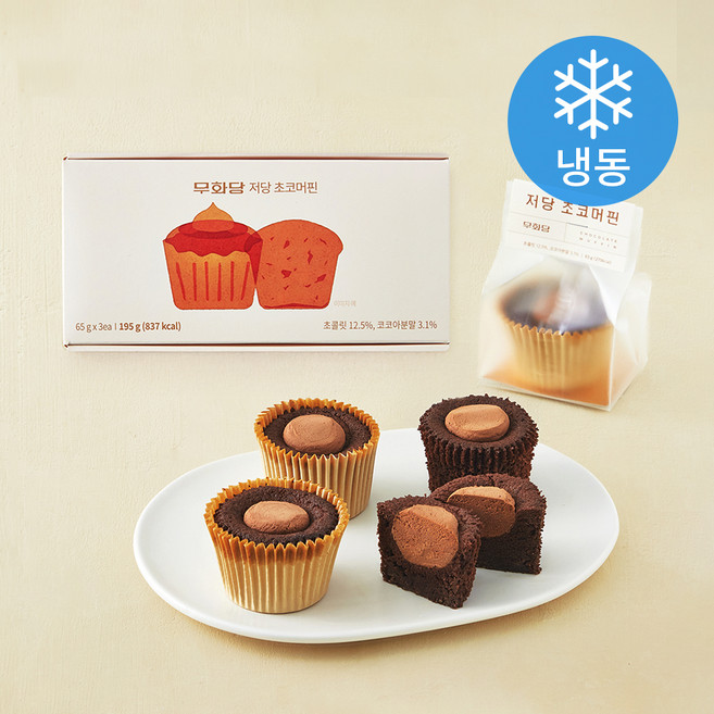 무화당 저당 초코머핀 (냉동), 195g, 1개