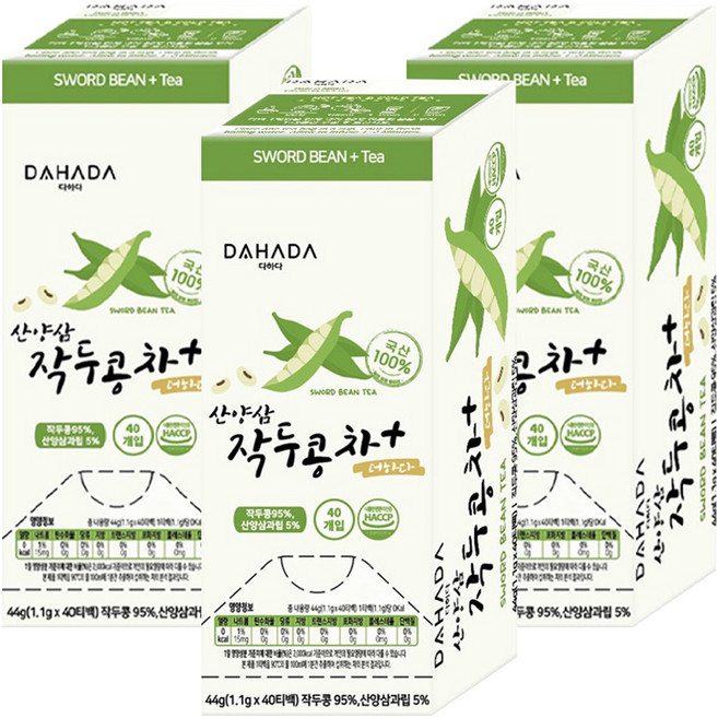 DAHADA 野山參刀豆茶包, 1.1g, 40包, 3盒
