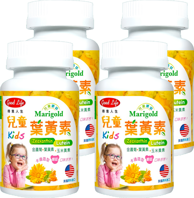 good Life 得意人生 兒童葉黃素嚼錠, 60顆, 4罐