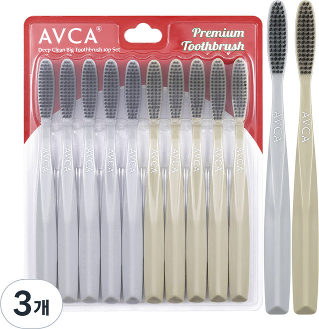 아브카 딥클린 탄력 소프트 모 대왕칫솔, 10개입, 3개