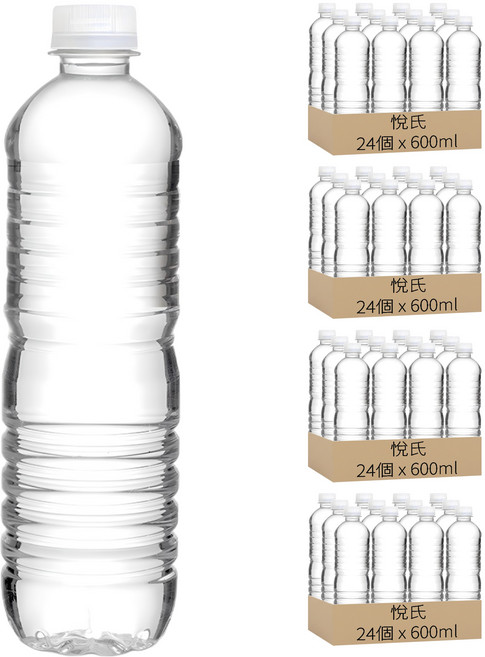 悅氏 LIGHT 鹼性水無標籤, 96個, 600ml