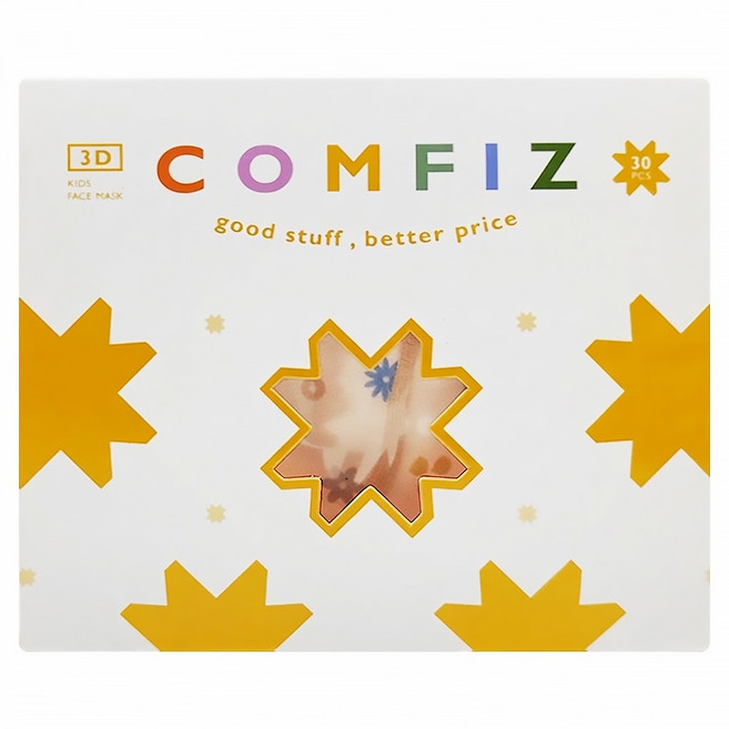 COMFIZ 康菲 幼幼3D醫療口罩 1~3歲, 30個, 花花草草, 1盒