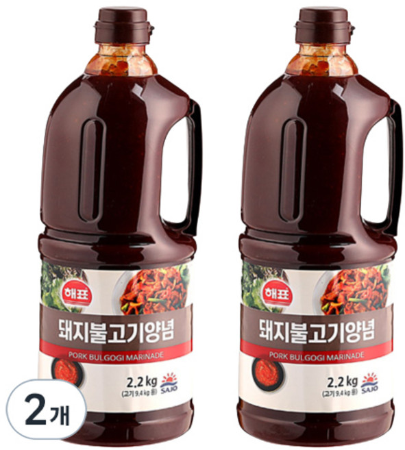 해표 돼지불고기 양념, 2.2kg, 2개