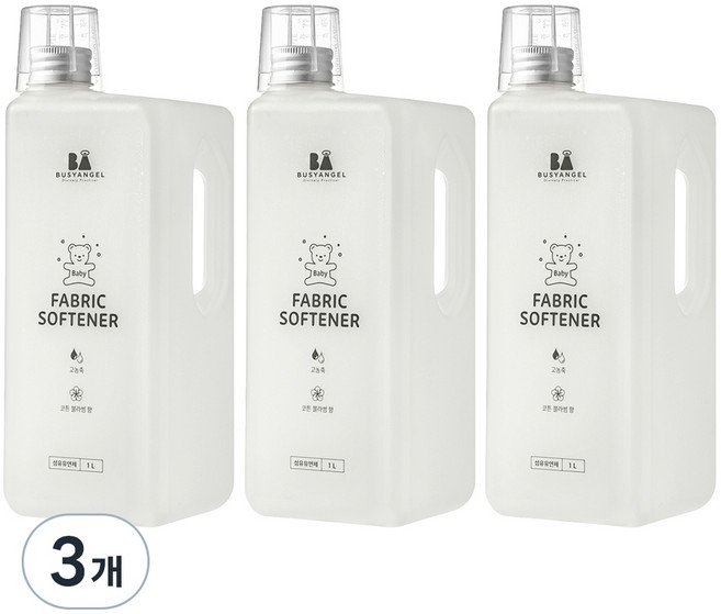 비지엔젤 초고농축 유아섬유유연제 코튼블라썸, 1L, 3개