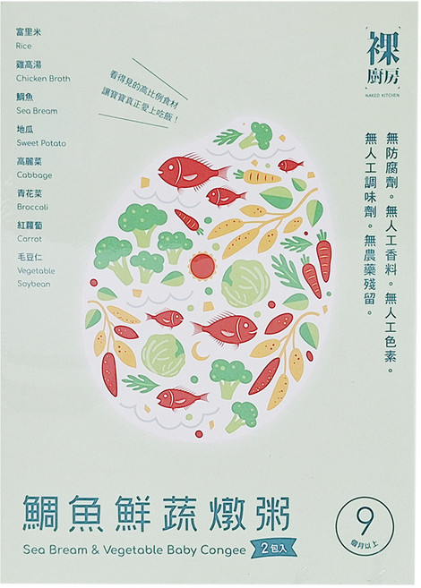 裸廚房 大寶寶粥 9~24個月適用, 鯛魚鮮蔬, 320g, 1盒