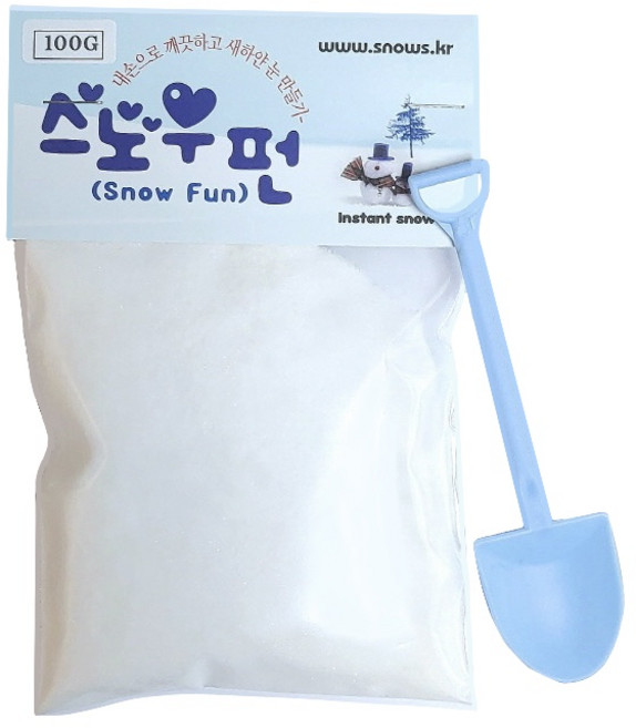 스노우펀 눈놀이 스노우파우더 인공눈 100g + 눈삽, 랜덤발송(눈삽), 1세트
