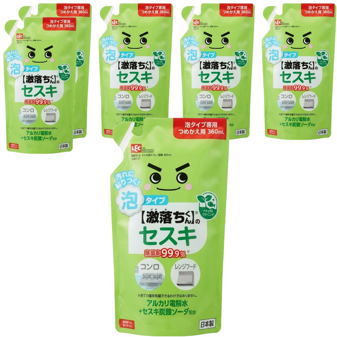 LEC 激落君 倍半碳酸鈉電解水泡沫噴霧清潔劑 補充包, 360ml, 6包
