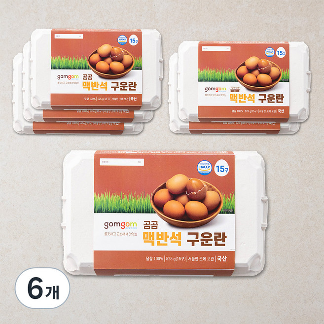 곰곰 맥반석 구운란, 15구, 6개