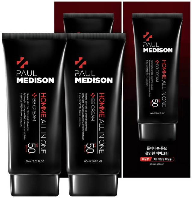 폴메디슨 옴므 올인원 비비크림 SPF 50+ PA+++ 60ml, 2개