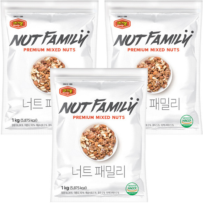 머거본 너트패밀리, 1kg, 3개