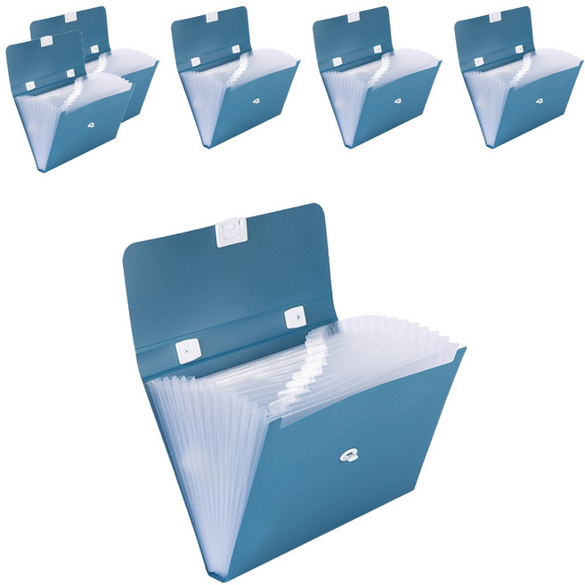 델리 아코디언 도큐먼트 파일 케이스 12분류, 블루BL, 6개