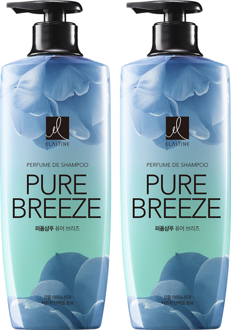 ELASTINE 伊絲婷 Pure Breeze 香水洗髮精 17種胺基酸 長效持香 植物萃取, 600ml, 2瓶