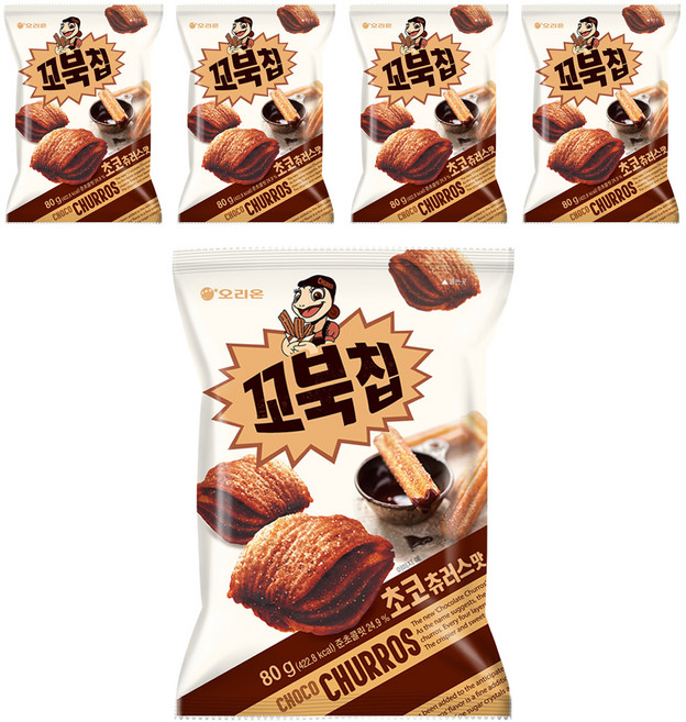 ORION 好麗友 烏龜脆片 巧克力口味, 80g, 5包