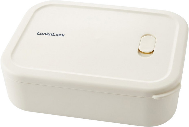 LocknLock 樂扣樂扣 方方矽膠分隔便當盒, 1個, 奶泡白