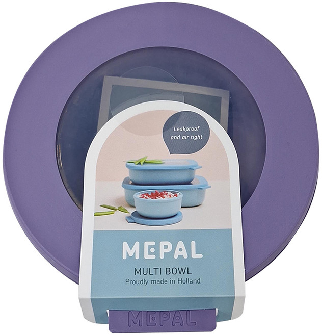 MEPAL 圓形密封保鮮盒, 薰衣草紫, 1組