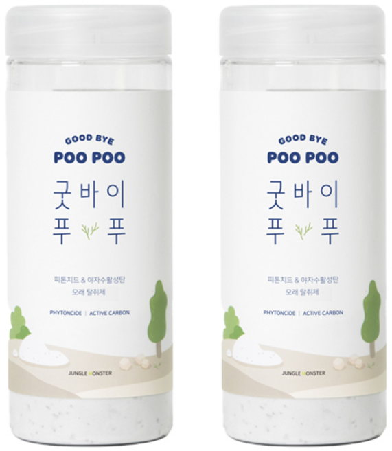 정글몬스터 고양이 굿바이 푸푸 피톤치드 모래 탈취제, 500g, 2개