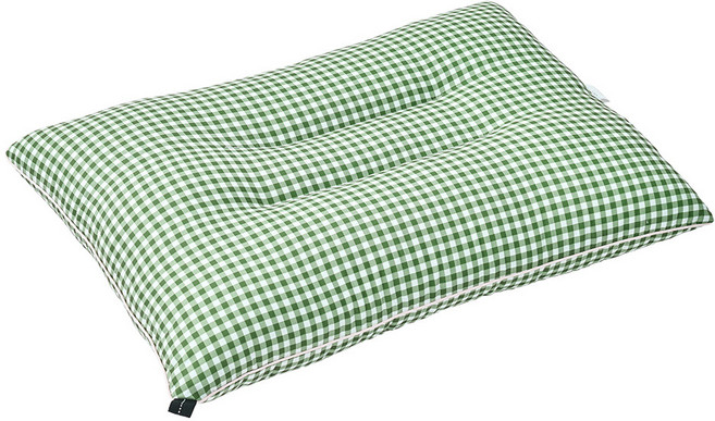 빨아쓰는 체크 꿀잠 전체세탁 가능 3D 입체봉제 C라인 지지 낮은 경추베개, 올리브, 1개