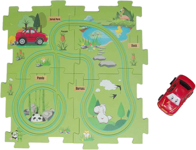 葉子小舖 拼圖軌道車 基礎拼圖 陸地, 4片, 1組