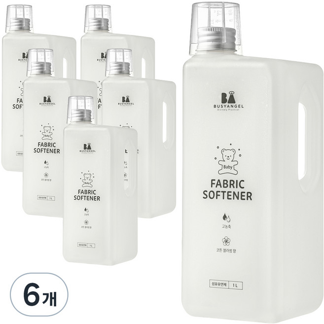 비지엔젤 초고농축 유아섬유유연제 코튼블라썸, 1L, 6개