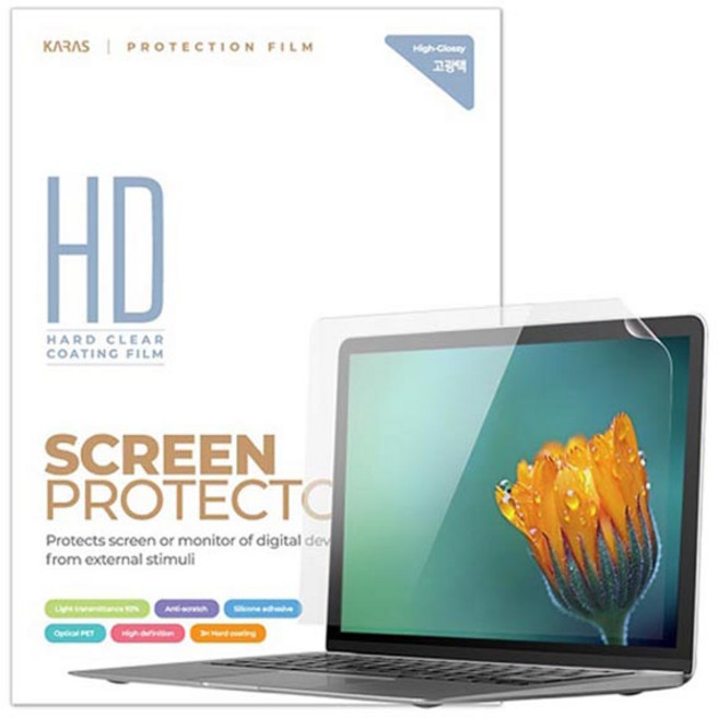 카라스 레노버 씽크패드 T14S G3 / G4 / G5 / G6용 고광택 액정보호필름 세트, 1세트