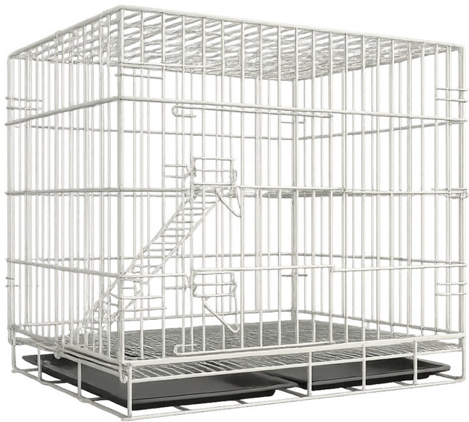 華美龍 貓籠子家用貓別墅帶廁所, 白色, 1個