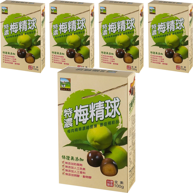 食材工坊 梅精球, 100g, 5盒