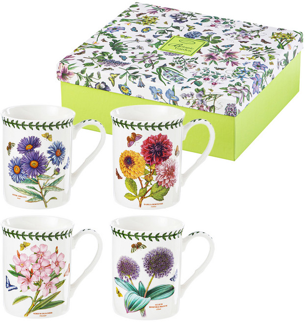 포트메리온 보타닉가든 머그컵 4종 세트, 혼합색상, 1세트