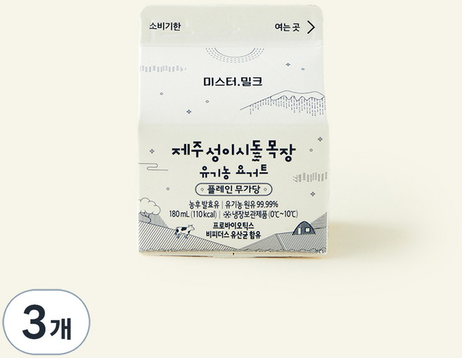 제주성이시돌목장 요거트, 180ml, 3개