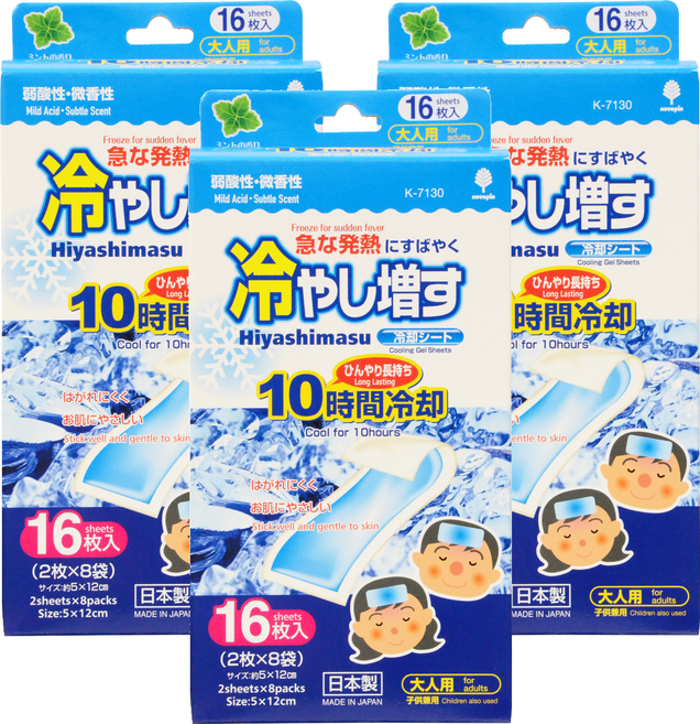 코쿠보 열 냉각시트 어린이 성인 겸용 민트향 16개입, 3개