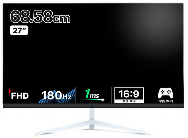 픽셀아트 FHD Fast IPS 180Hz 모니터 화이트, 68.58cm, PA2718W(일반)