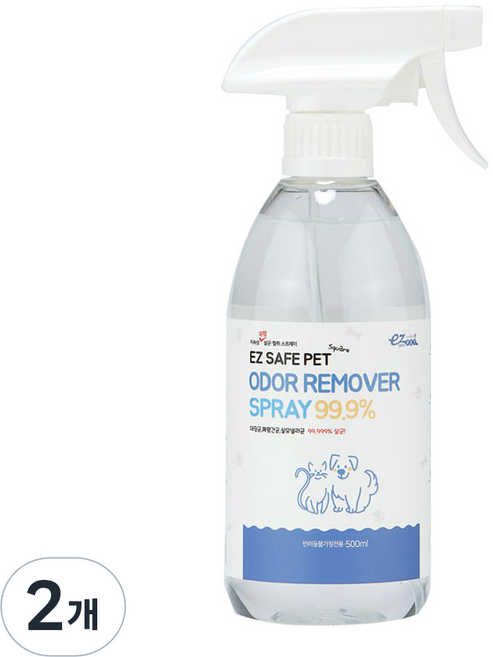 이지세이프펫 스퀘어 반려동물 탈취제 무향, 500ml, 2개