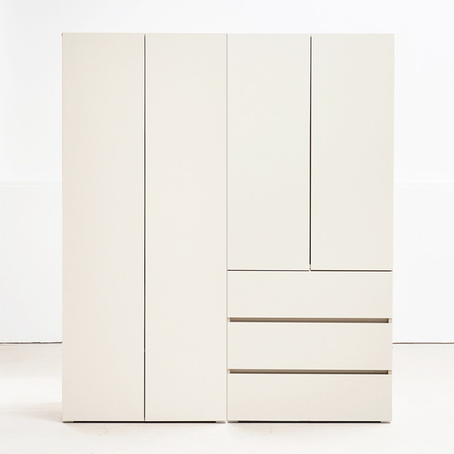 도모디자인 아르디아 1단 + 3단 옷장 세트 1600 방문설치, 매트 아이보리
