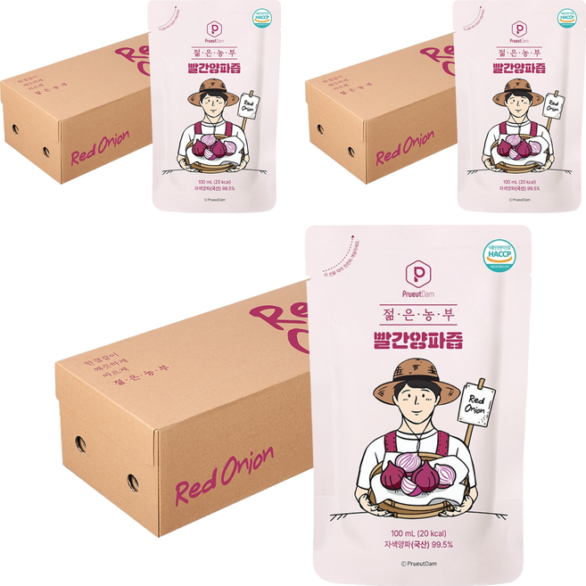 푸릇담 국내산 젊은농부 빨간양파즙, 3L, 3개