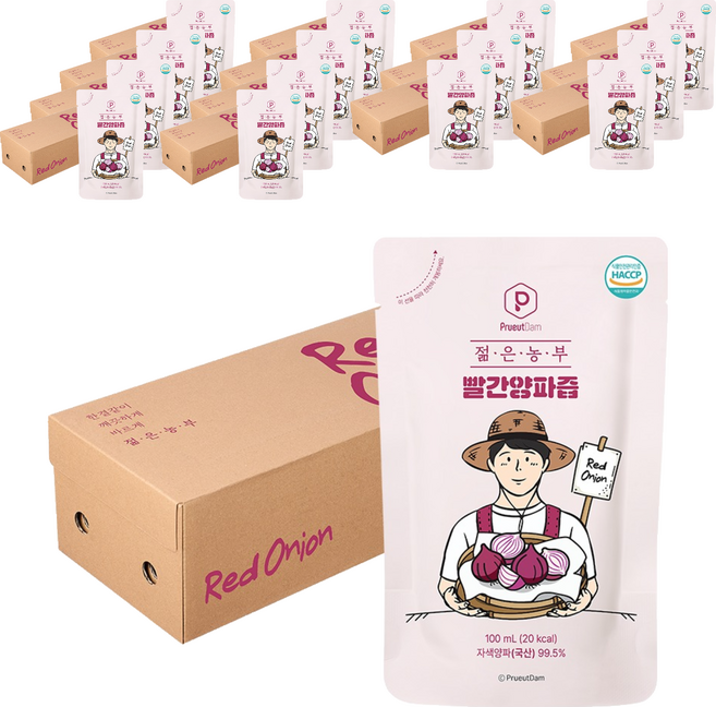 푸릇담 국내산 젊은농부 빨간양파즙, 3L, 15개