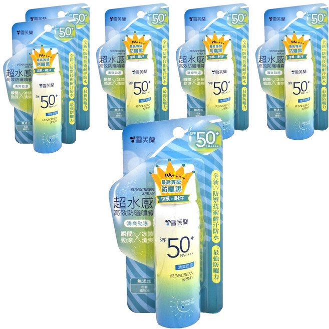 雪芙蘭 超水感高效防曬噴霧 SPF50 PA++++ 勁涼清爽, 50g, 6瓶
