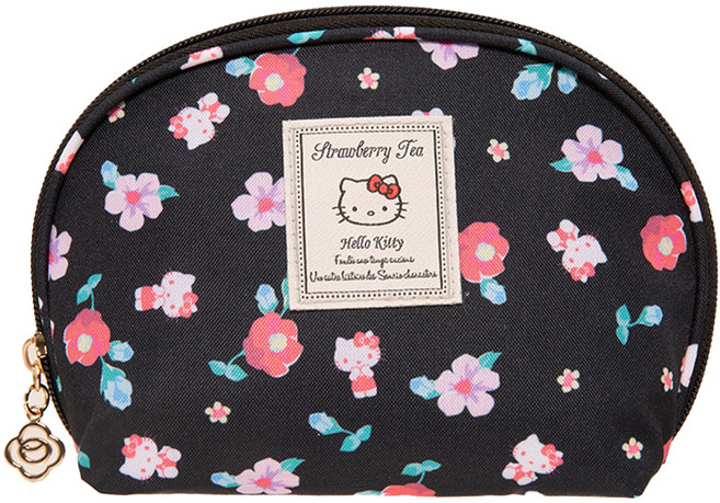 Hello Kitty 凱蒂貓 花園午茶 化妝包 聚酯纖維 主隔層x1+內平口袋x4