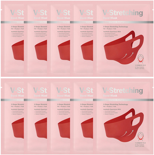 벨라수 V 스트레칭 밴드 마스크, 10개, 1개입