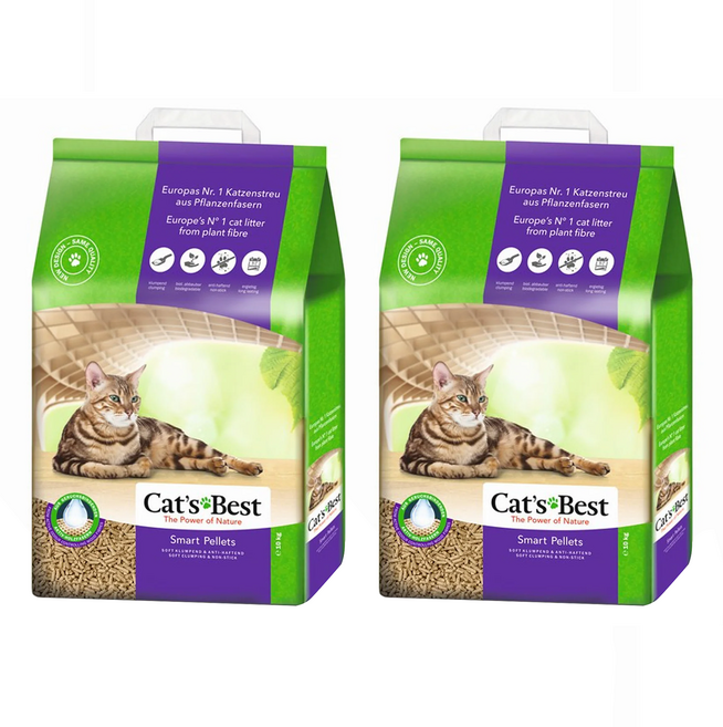 Cat's Best 無塵凝結木屑砂 紫標, 2包, 20L, 無塵