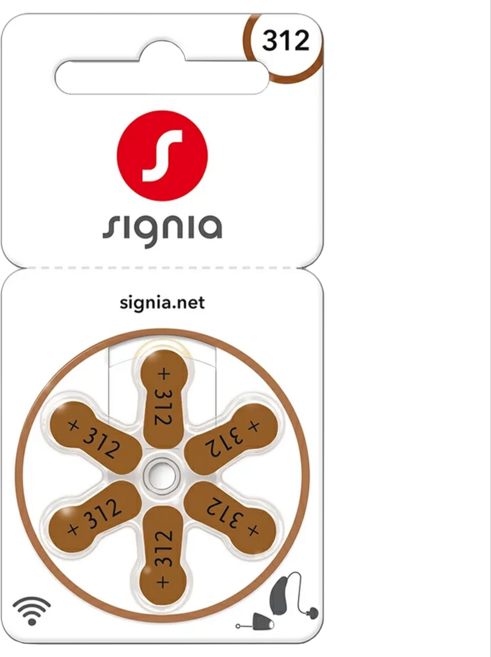signia 西嘉 助聽器電池, A312 PR41, 1組