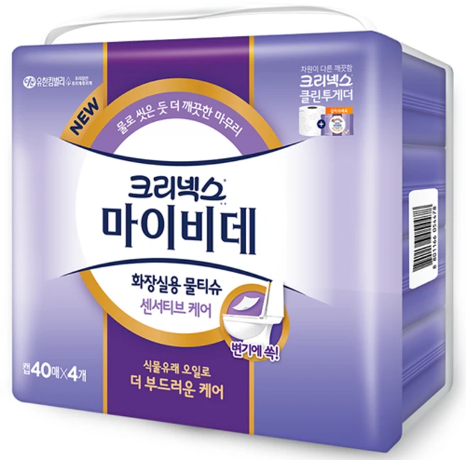 마이비데 센서티브케어 비데티슈 캡형, 55g, 40매, 4개 - 쿠팡
