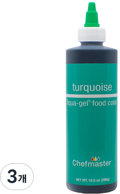 셰프마스터 리쿠아젤 수용성 식용색소, 3개, 298g