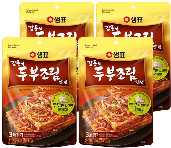 샘표 강릉식 두부조림 양념, 140g, 4개