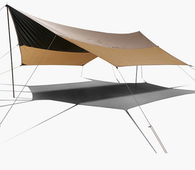 로고스 Tradcanvas 블랙코팅 와이드 헥사 타프, 베이지, 1개