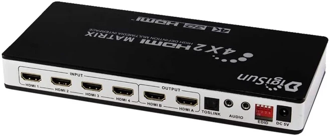 DigiSun 得揚 4K HDMI/MHL 四入二出矩陣切換器 + 音訊擷取器, AH242Z, 1個