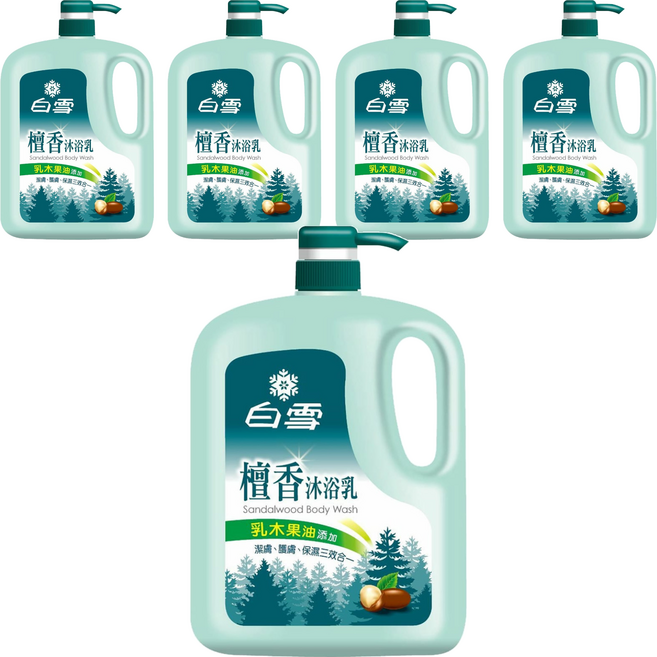 Snow White 白雪 檀香沐浴乳 乳木果油, 2kg, 5桶
