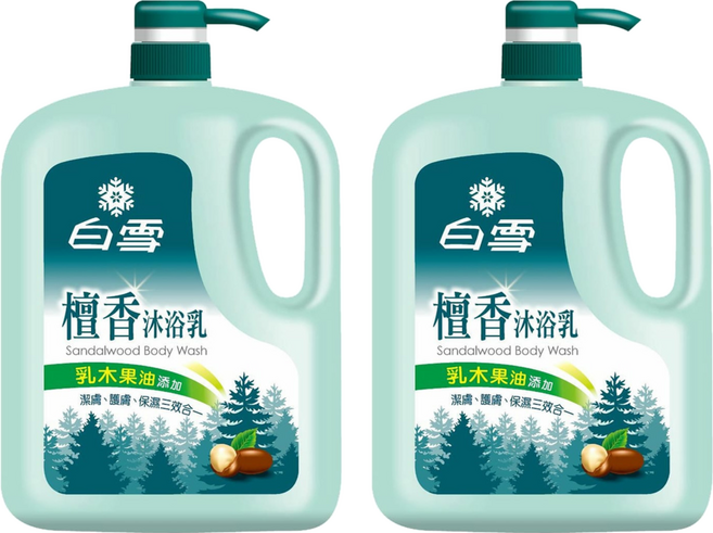 Snow White 白雪 檀香沐浴乳 乳木果油, 2kg, 2桶