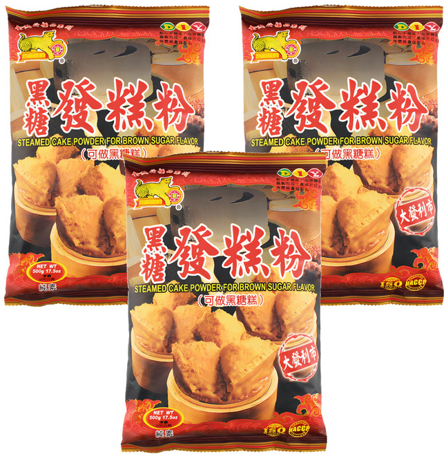 金錢豹 黑糖發糕粉, 500g, 3包