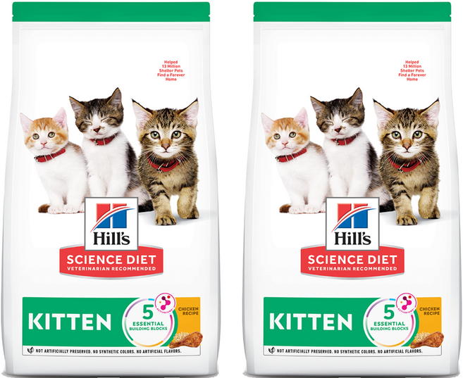 힐스사이언스다이어트 고양이 치킨 레시피 기능성 사료, 키튼, 1.58kg, 2개