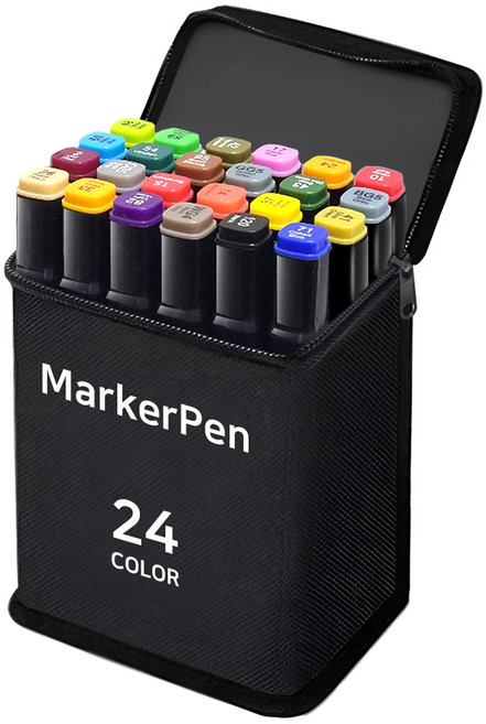 다다 디자인 드로잉 마카펜 천케이스, 24색, 1세트